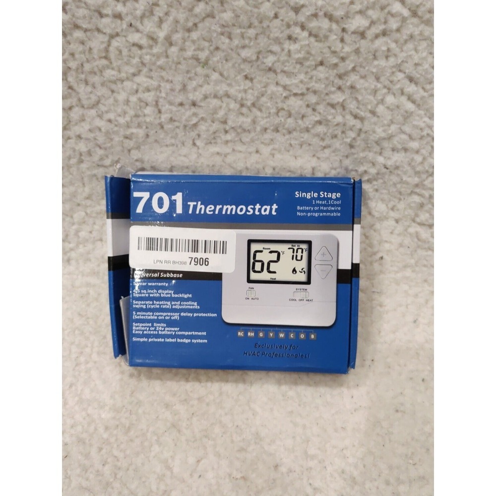 701 Single Stage Thermostat  Suuver SV701 White‎ - Mint Condition